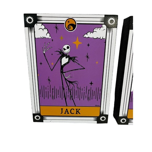 Nightmare Before Christmas Jack and Sally Wooden Tarot Card Signs NEW - Picture 2 of 6